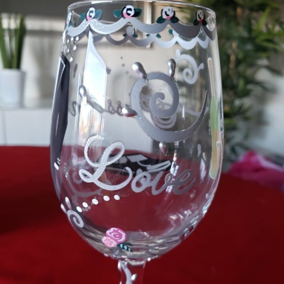 LOLITA "Love my Wine" Wedding Bride&Groom Wine glasses set - Picture 10 of 14